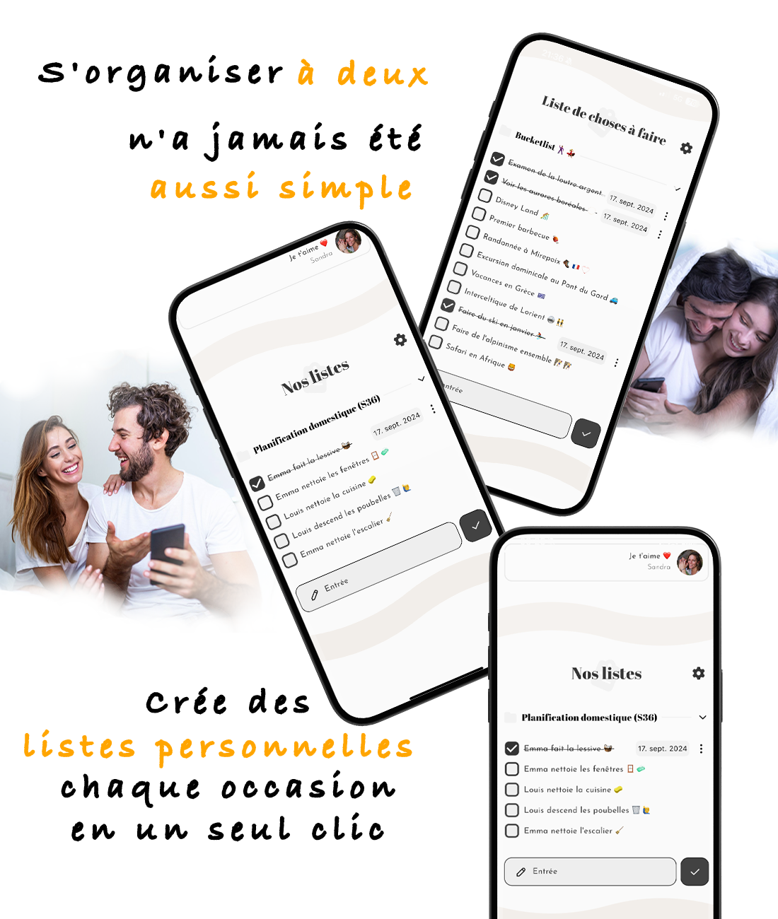 Porte-clés NFC Set partenaire Coeur (2 pendentifs)